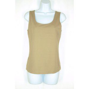 Chico's Tank Top 1 S Beige Brown Sleeveless Shell Nylon Spandex Stretch